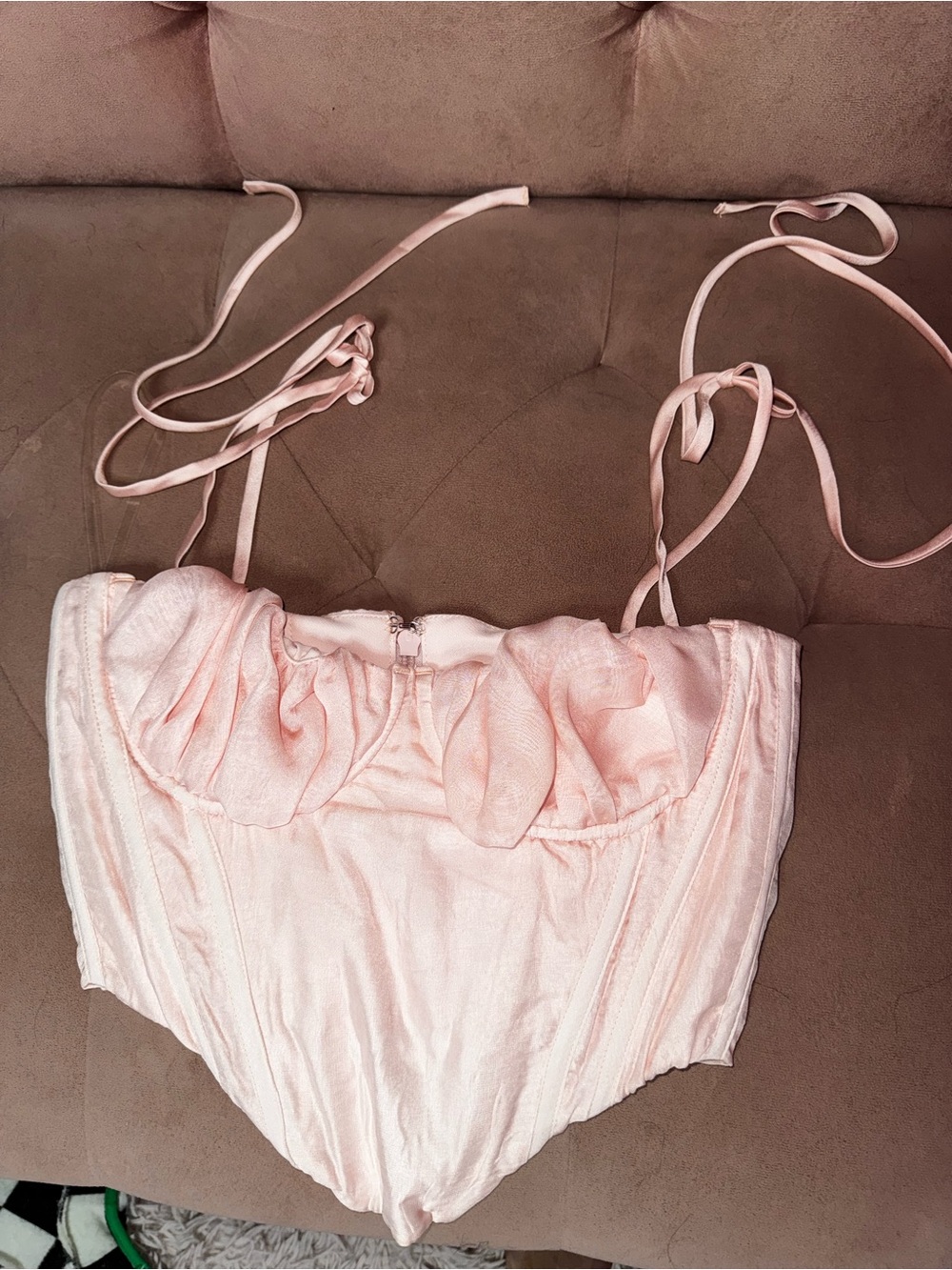 House of CB Blush Pink Strapless Bustier Bodysuit